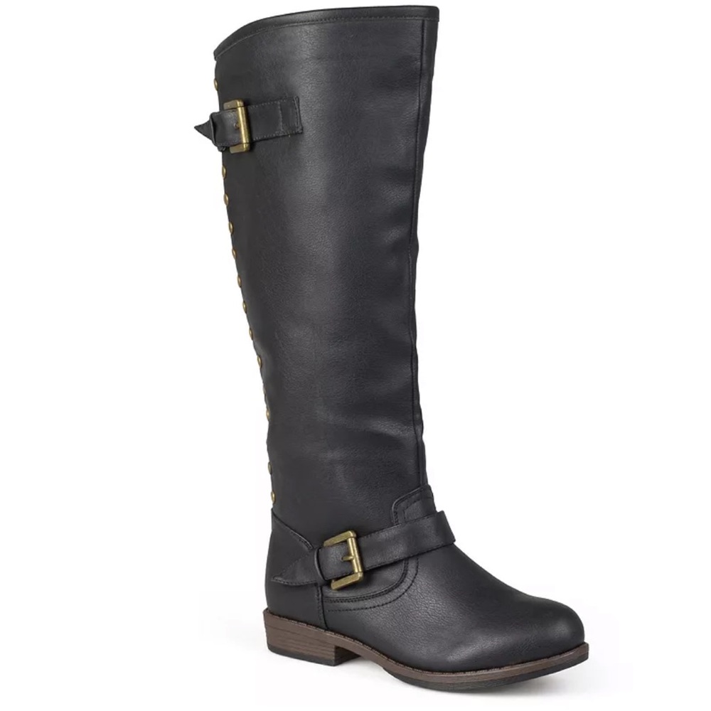 madden girl black knee high riding boots
